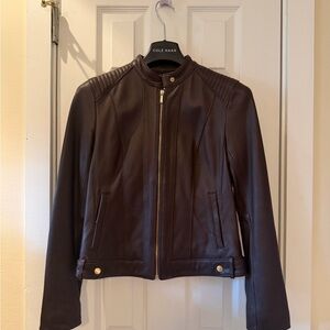 Cole Haan Women's Dark Brown Leather Jacket
